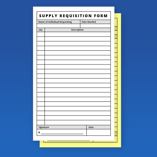 8.5" x 14" - 2 Part NCR Form 1/0 Black Front